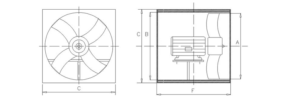 玻璃鋼壁式方形軸流（liú）風機